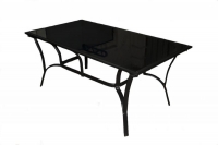 Обідній стіл CRUZO Балі алю / скло тоноване, чорний, st0004