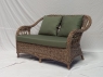 Плетений комплект Копа Кубу : софа двомістна, 2 крісла і кавовий столик із склом