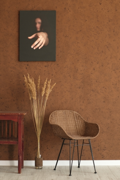 Плетене крісло Нікі Нуово з натурального ротангу на металевій основі коричневого кольору CRUZO ok48211