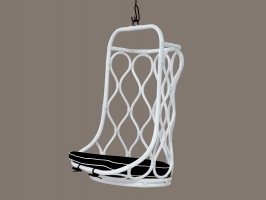 Підвісне крісло-гойдалка Лілія-2 CRUZO натуральний ротанг, білий, kr08217