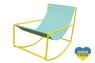 Крісло-шезлонг CRUZO метал білий або жовтий / блакитний kr0001