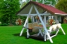 Альтанка - гойдалка для саду CRUZO з кованими елементами декору скандинавська сосна / карельска ялина ks0005