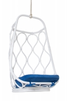 Подвесное кресло-качель Лилия CRUZO натуральный ротанг, белый с патино, ks0009