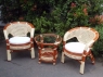 Кавовий комплект меблів Ява Тераса Сет для балкону з натурального ротангу 2 крісла і кавовий столик колір коньяк kt290420