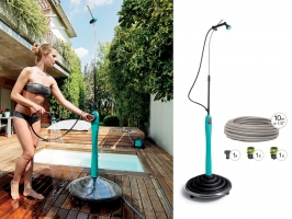 Садовий літній душ із сонячним нагрівом Sunny Premium колір блакитний G.F. 10202461