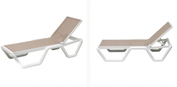 Шезлонг S•CAB VELA ART. 2044, технополімер, 5 положень, 194×70×43 см
