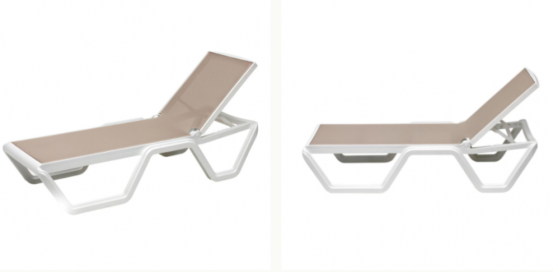 Шезлонг S•CAB VELA ART. 2044, технополімер, 5 положень, 194×70×43 см