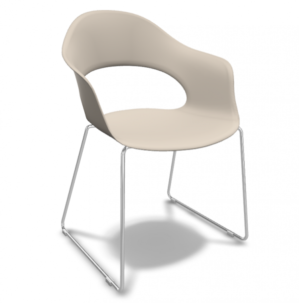 Стілець на полозах Lady B Pop S•CAB 78×61×57 см, м'яка оббивка, каркас CR/VA