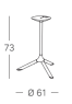Основа для столу S•CAB TRIPÈ ART. 5000 складна, сталь із порошковим покриттям, висота 73 см, Ø 61 см