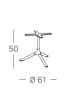 Низька основа для столу S•CAB TRIPÈ FIXED ART. 5004, сталь із порошковим покриттям, висота 50 см, Ø 61 см