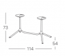 Основа для столу S•CAB TRIPÈ DOUBLE FOLDING ART. 5010, складна, сталь, висота 73 см, для стільниць 160x80/160x70 см