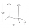 Основа для столу S•CAB TRIPÈ DOUBLE FOLDING ART. 5011, складна, сталь, висота 109 см, для стільниць 160x80/160x70 см