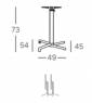 Основание для стола S•CAB DOMINO FOLDING ART. 5161, складное, алюминий, высота 73 см, колонна 70x70 мм, столешница Ø80/80x80 см