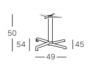Основа для столу S•CAB DOMINO FIXED ART. 5145, алюміній, висота 50 см, стільниця Ø80/80x80 см